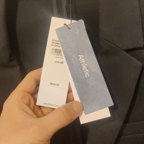 Calvin Klein S athletic slim fit casual blazer black stretch tech unlined soft - Picture 8 of 13